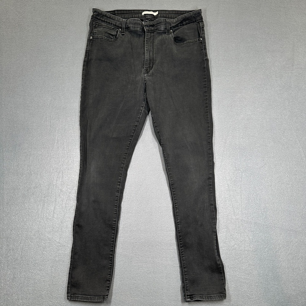Levi's 721 Jeans Womens 33 Black Denim High Rise Skinny Stretch Modern Y2K